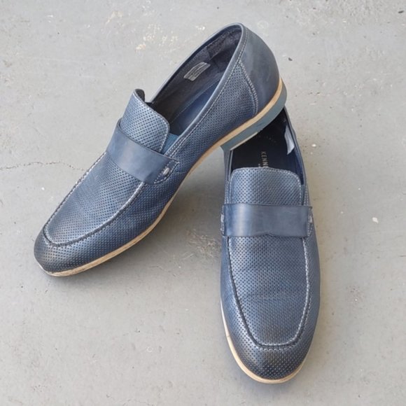 Kenneth Cole Luxury Perforated Leather Loafers. main image 6